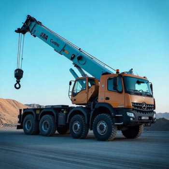 Truck mounted crane for heavy lifting rental service